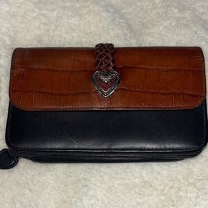 Brighton Black and Brown Wallet with Heart Accent